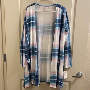 LuLaRoe Gray and Teal Knit Cardigan